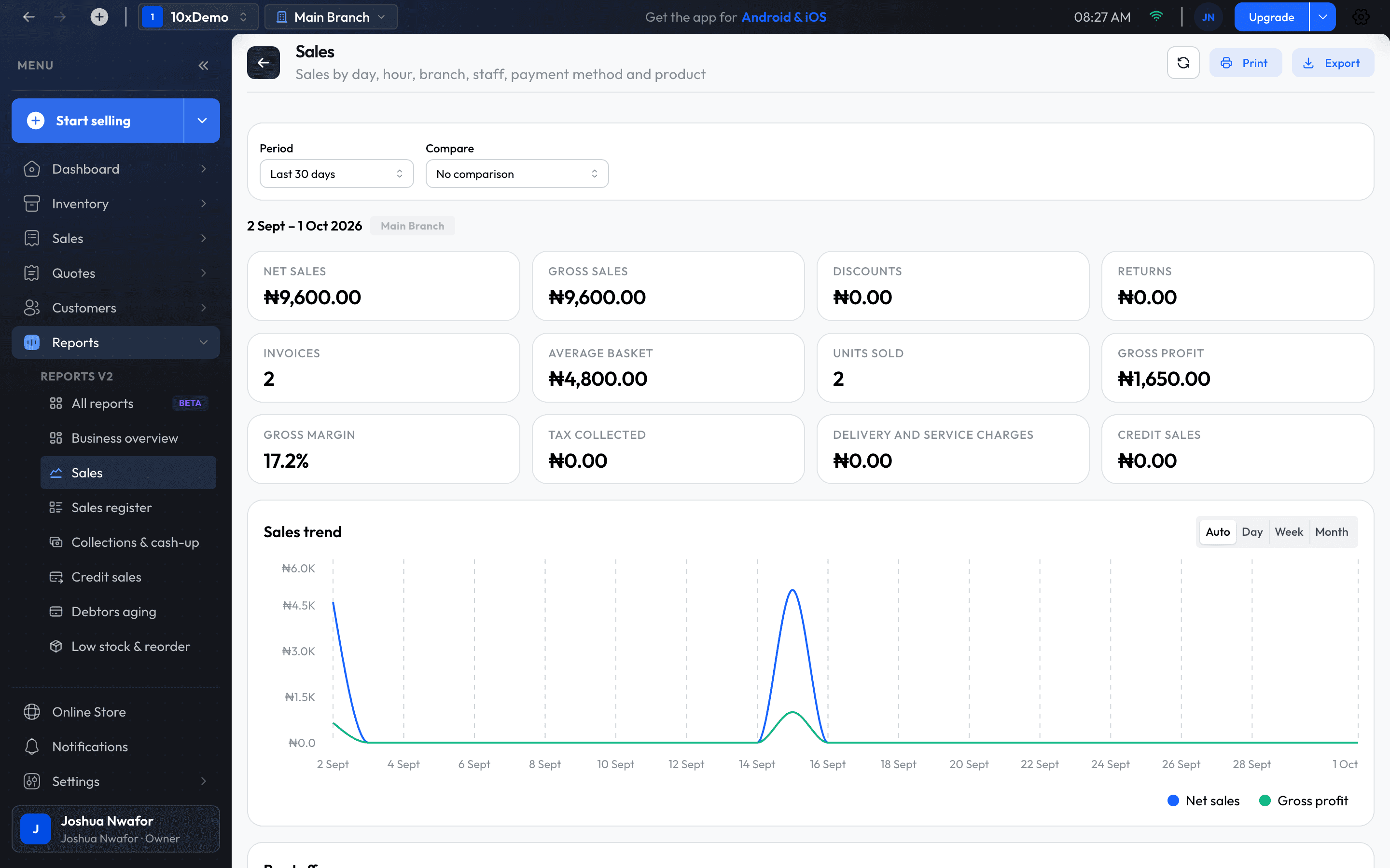 The Sales report