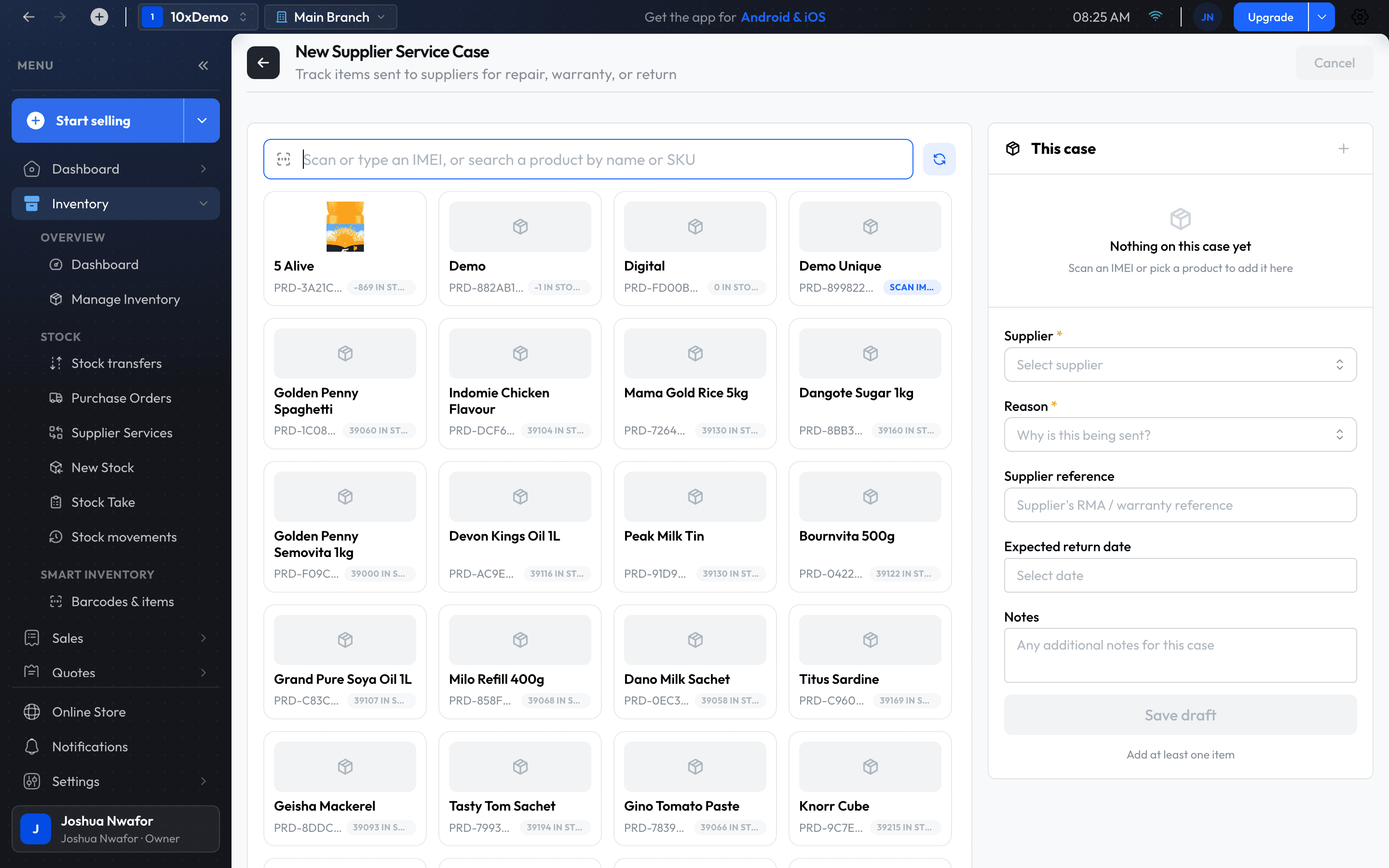 A new supplier service case